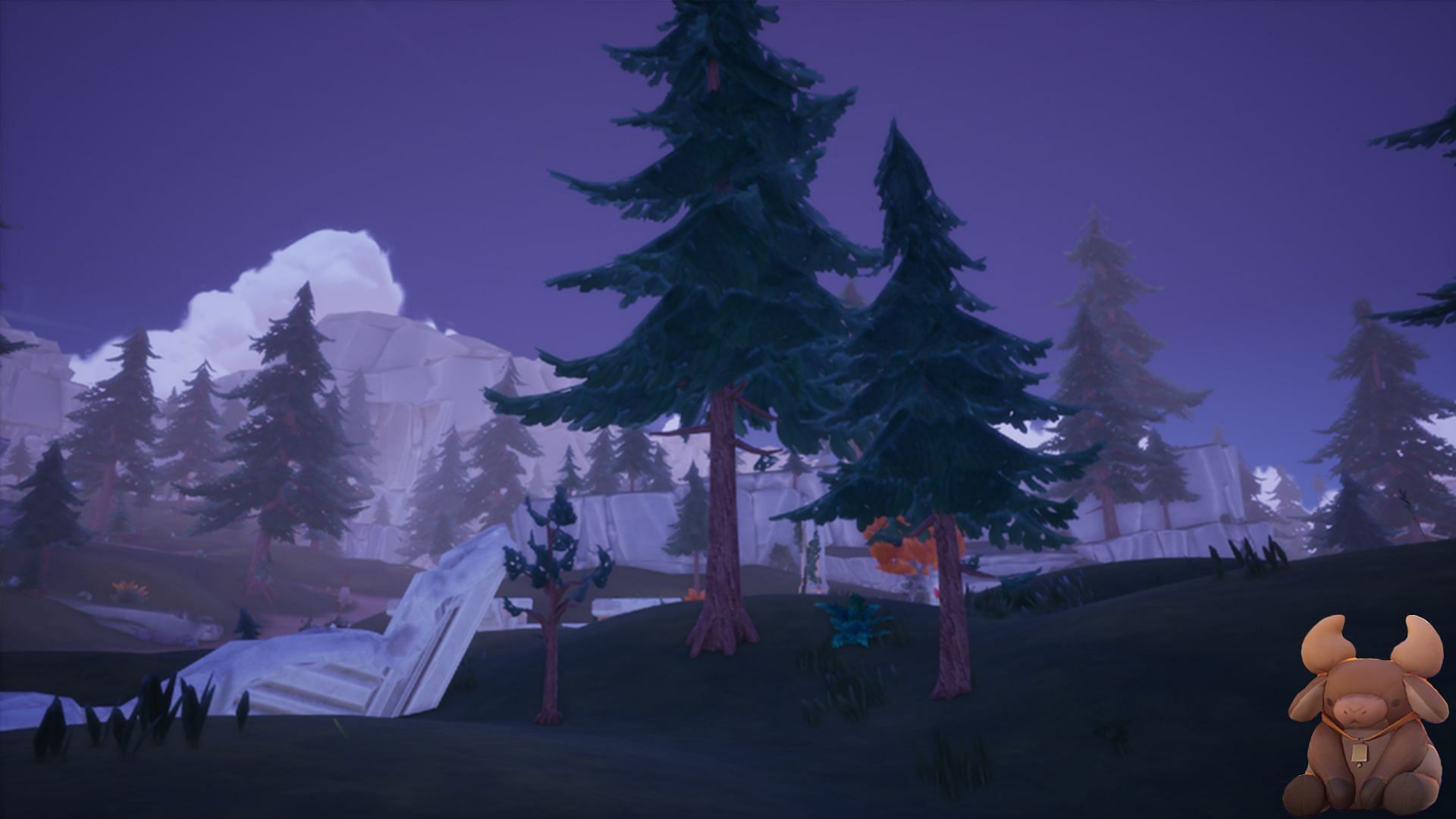 To forage Heartwood, look for Pine trees in Bahari Bay (Image via Singularity 6)