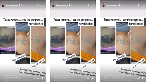 The veteran shared an update on her tattoo removal. [Image credit: Bianca Belair on Instagram]