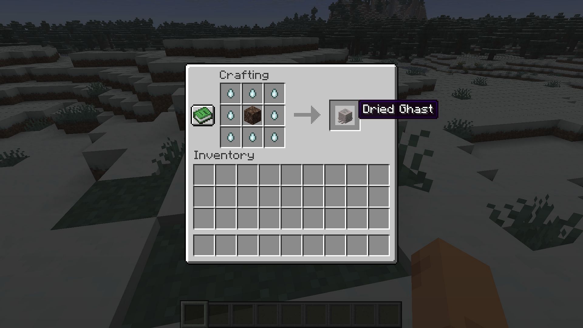 The Minecraft summer update 2025 lets you craft the dried ghast with this recipe (Image via Sportskeeda Gaming || Mojang Studios)