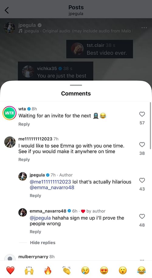 Screengrab from Jessica Pegula's Instagram @jpegula