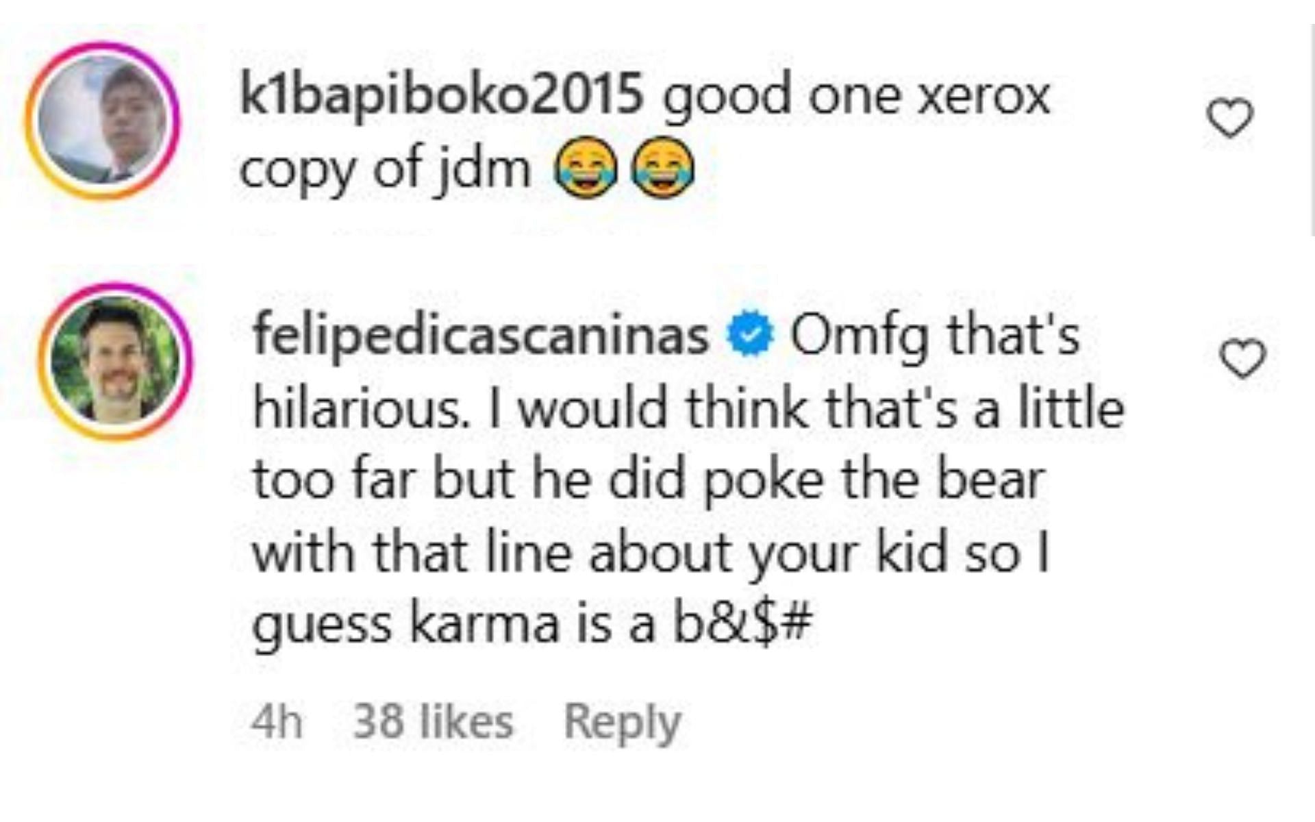 Comments on the video. [Image courtesy: @iangarry on Instagram]