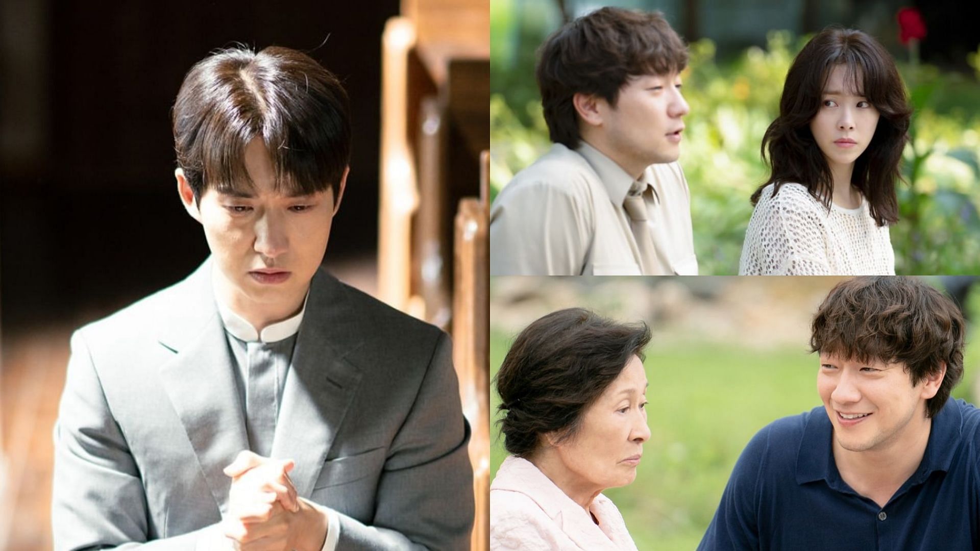 Kim Hye-ja, Son Suk-ku, Ryu Deok-hwan, and Han Ji-min in Heavenly Ever After (Image via Instagram/@jtbcdrama, Kisskh)