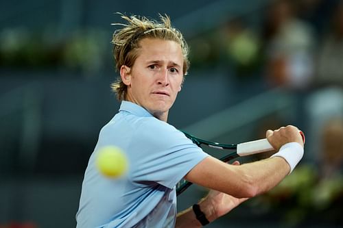Korda in action at the Mutua Madrid Open - Day Six - Source: Getty