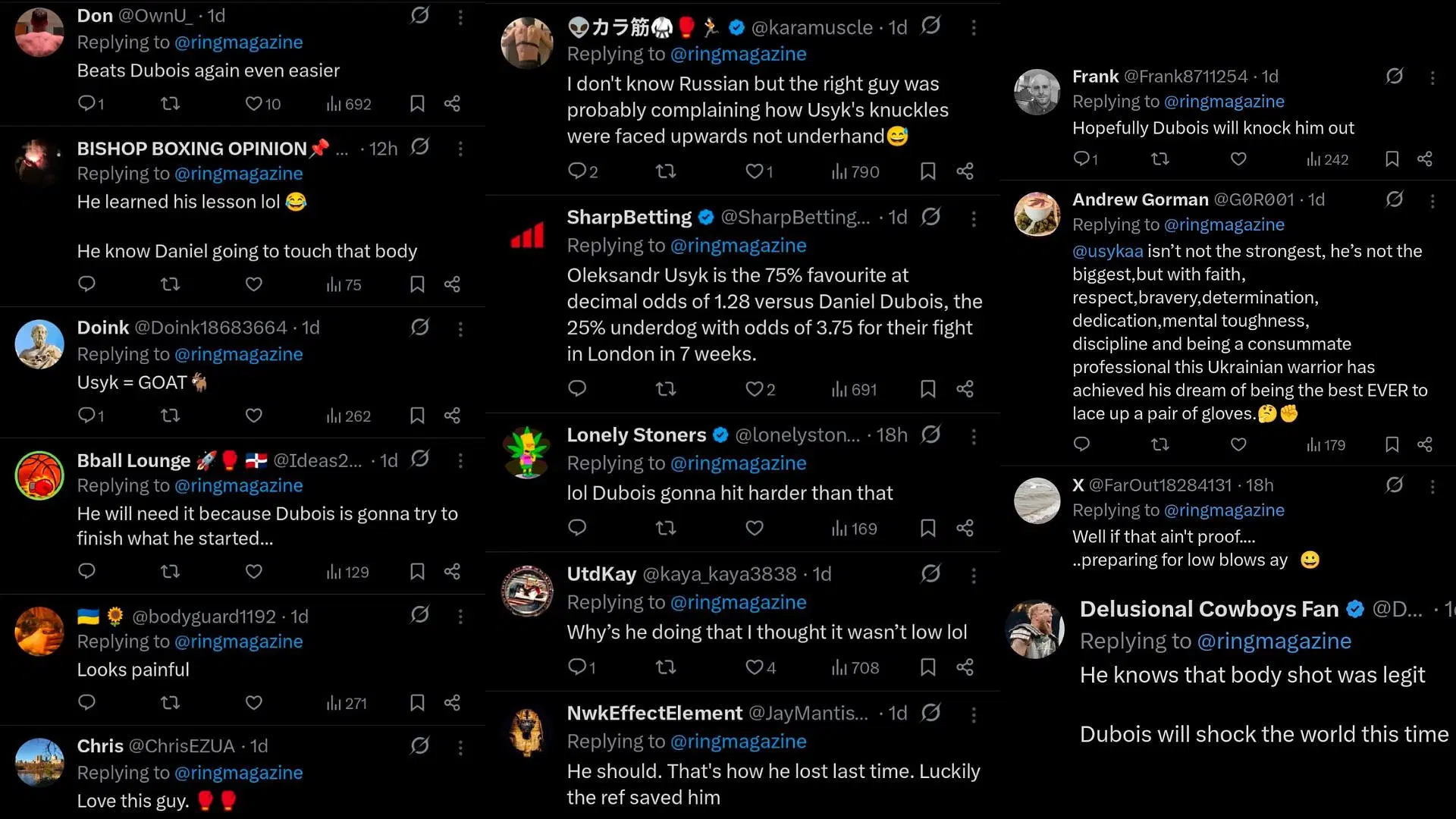 Fan comments [Screenshots courtesy: @ringmagazine on X]