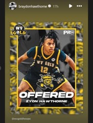4-star Braydon Hawthorne shares news that brother Zyon got offer from Wichita State (source: IG/ braydonhawthorne)