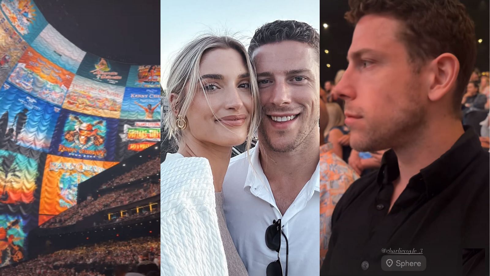 Charlie Coyle and wife Danielle attend Kenny Chesney
