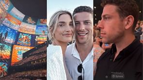 Charlie Coyle and wife Danielle attend Kenny Chesney's show at The Sphere in Las Vegas