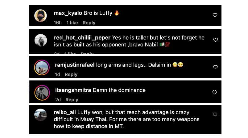 Screenshot of comments. [ONE Championship/Instagram]