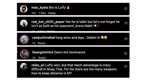Screenshot of comments. [ONE Championship/Instagram]