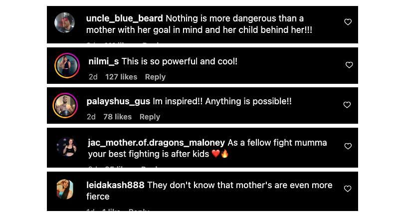 Screenshot of comments. [ONE Championship/Instagram]