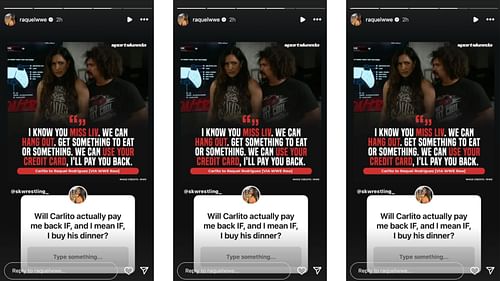 Rodriguez asked an interesting question following RAW. [Image credit: Raquel Rodriguez's Instagram story]