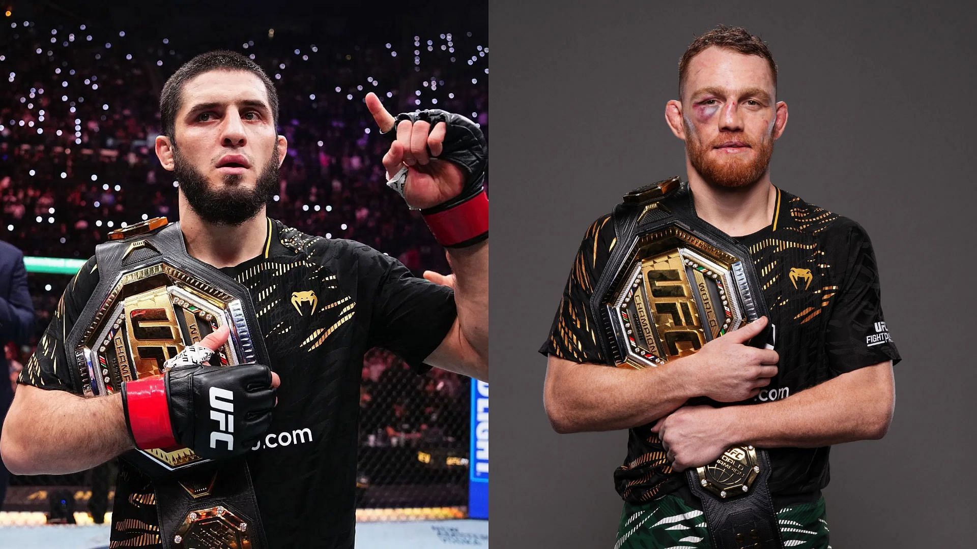 Islam Makhachev (left) has plans to dethone Jack Della Maddalena (right). [Images courtesy: Getty Images]