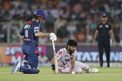 Arshad Khan slips badly twice while bowling his first over in GT vs LSG IPL 2025 match [Watch]