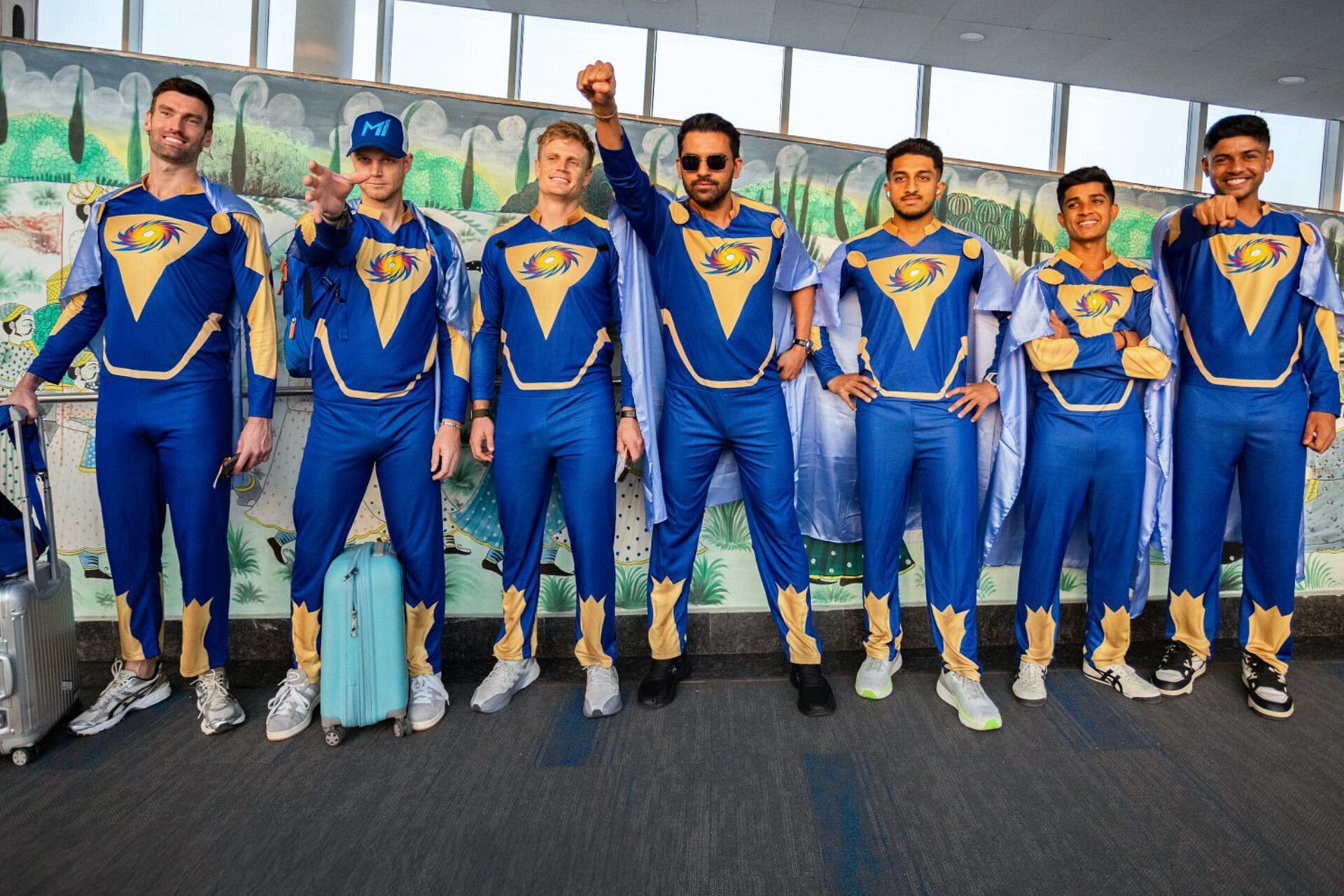 MI cricketers suit up in &lsquo;punishment&rsquo; costume after RR clash (Image via X-@mipaltan)