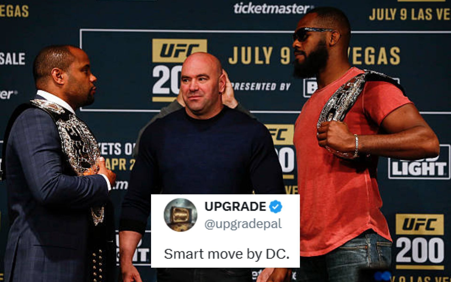 Fans react to Daniel Cormier (left) refusing to coach against Jon Jones (right). [Image courtesy: Getty]