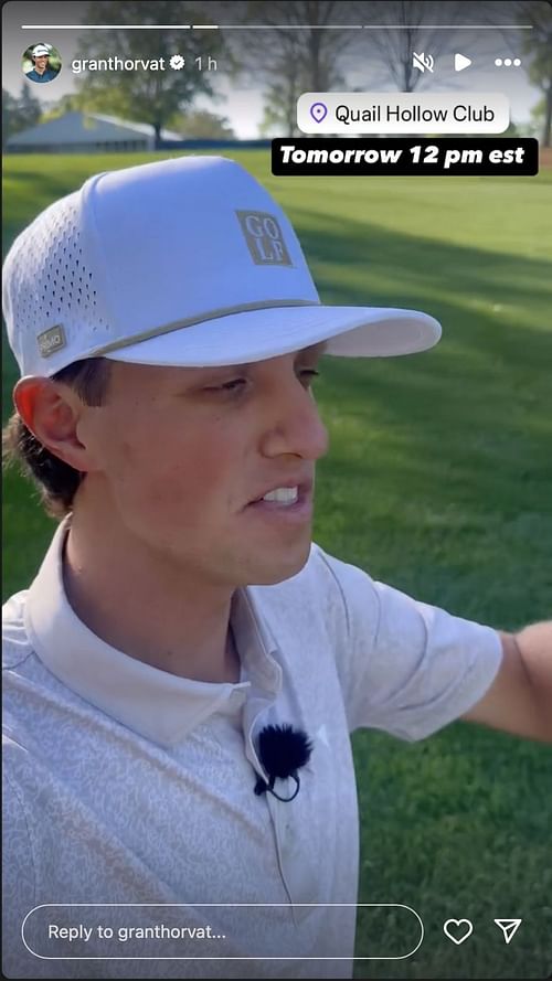 Grant Horvat films a popular golf series ahead of 2025 PGA Championship. Image via Instagram @granthorvat