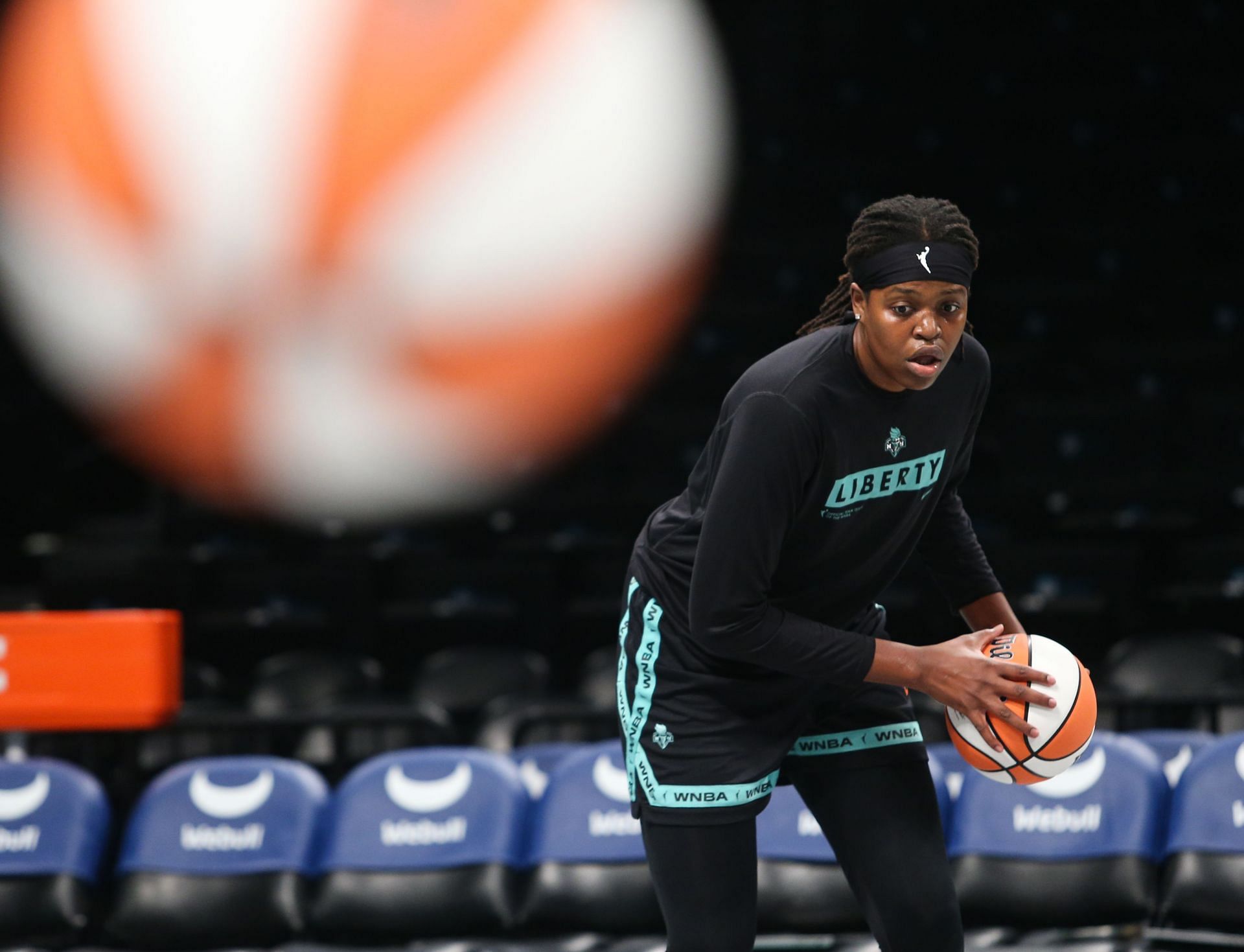 New York Liberty star Jonquel Jones speaks about Indiana fans after first meeting this season with Fever. -- Photo by GETTY 