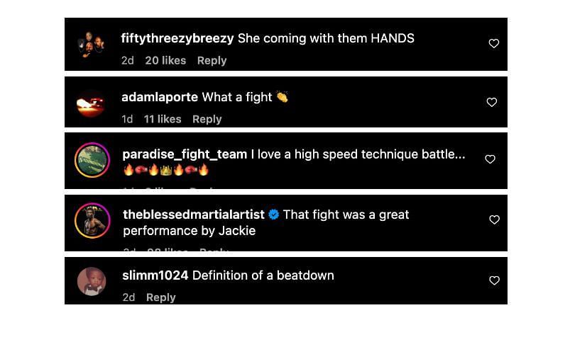 Screenshot of comments. [ONE Championship/Instagram]