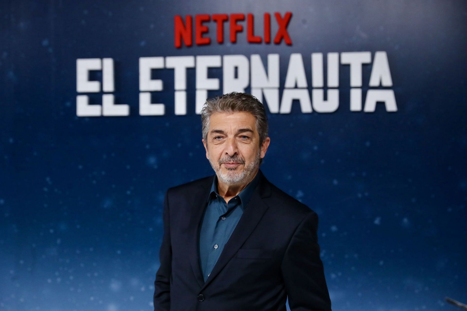 Actor Ricardo Darin poses in the white carpet for the series The Eternaut season 1. (Photo by Marcos Brindicci/Getty Images)