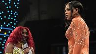 Bianca Belair reacts with a three-word message after Naomi stops by her parents' house