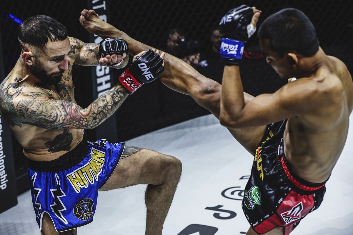 Liam Harrison (L) vs Seksan | Photo by ONE Championship