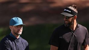 Michael Phelps thanks Justin Timberlake for hosting a golf meet as he plays with Michelle Wie West and others