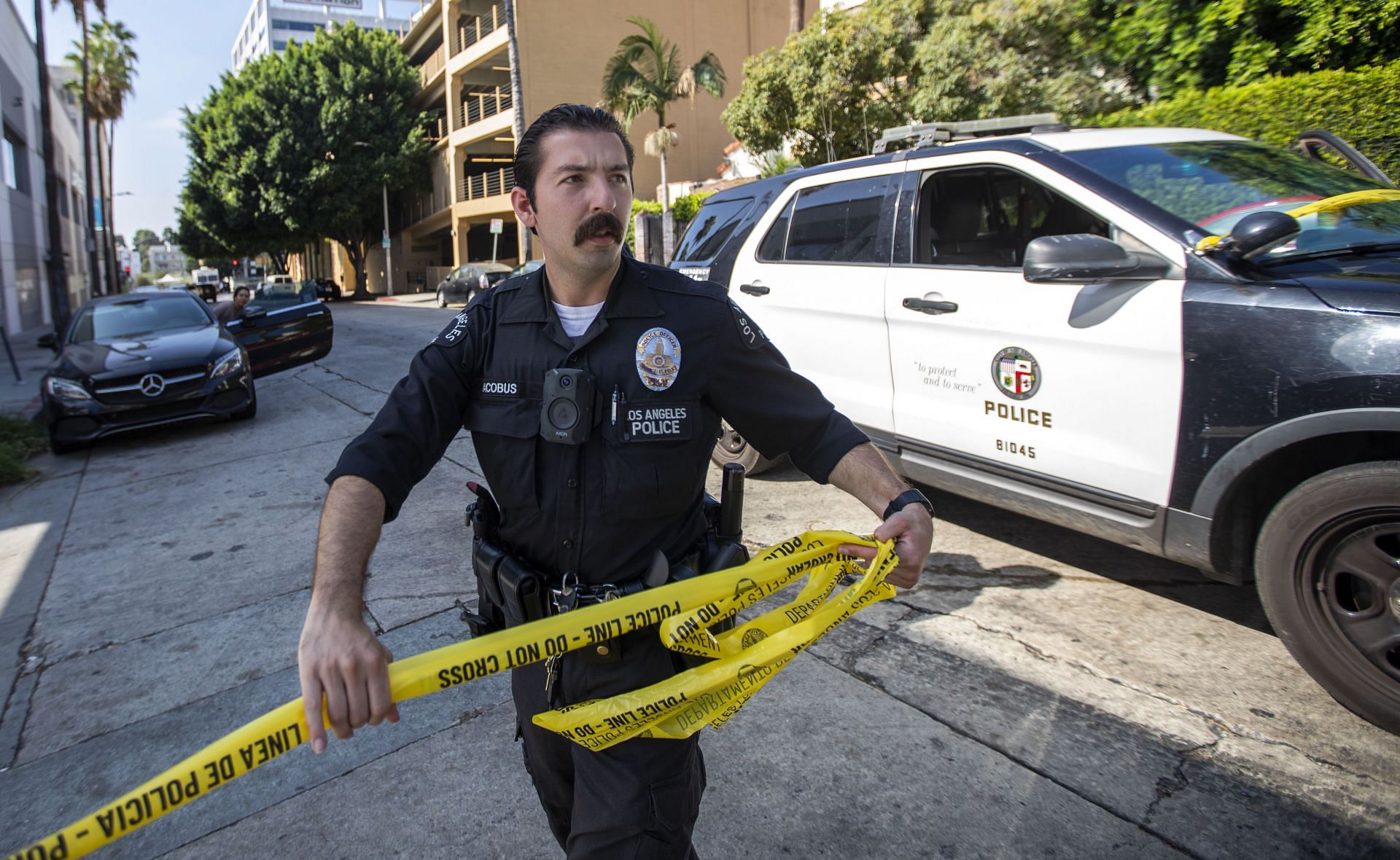 A man was fatally shot early this morning on the Hollywood Walk of Fame, and two suspects were being sought, police said. Police were informed of a ``shooting in progress