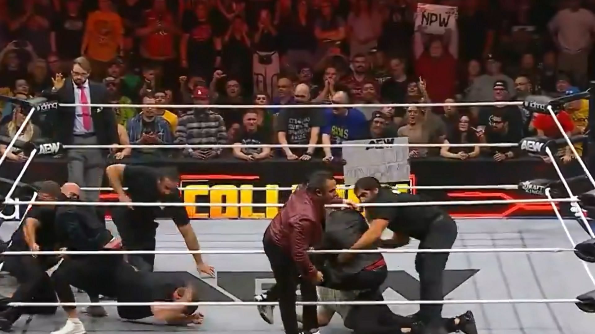 A brawl broke out on AEW Collision. (Image credits: AEW Twitter page)