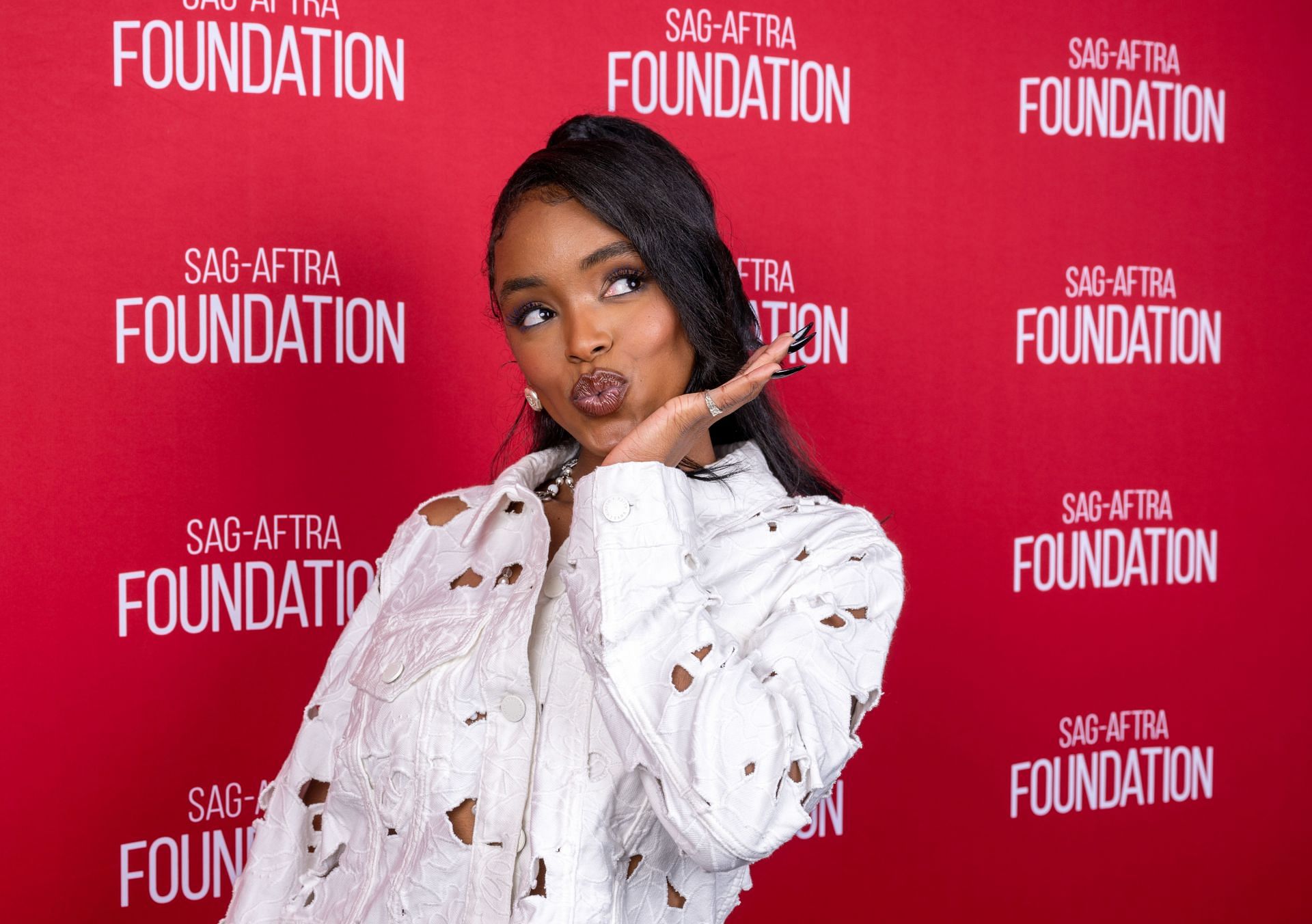 Actress Lovie Simone attends the SAG-AFTRA Foundation Conversations Presents "Forever" event at The Meryl Streep Center for Performing Artists on May 06, 2025, in Los Angeles, California. (Image via Getty)