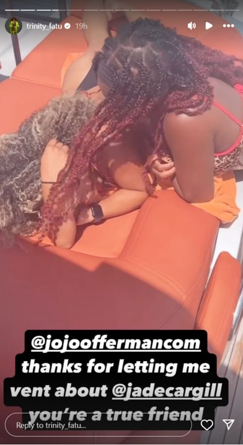 Naomi's message to JoJo Offerman (Photo Credits: WWE Superstar's Instagram story)