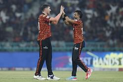 Phil Salt falls to Pat Cummins for a blazing 32-ball 62 as Harshal Patel takes a well-judged catch in RCB vs SRH IPL 2025 match