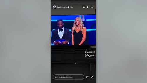 Braxton Berrios praises GF Alix Earle's AMAs debut as presenter (Image Credit: Earle/IG)