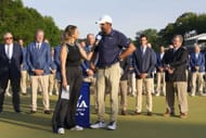 Amanda Balionis interviews the winner Scottie Scheffler at the 2025 PGA Championship - Source: Getty