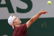 Shapovalov during a serve at the Roland Garros 2025 - Source: Getty