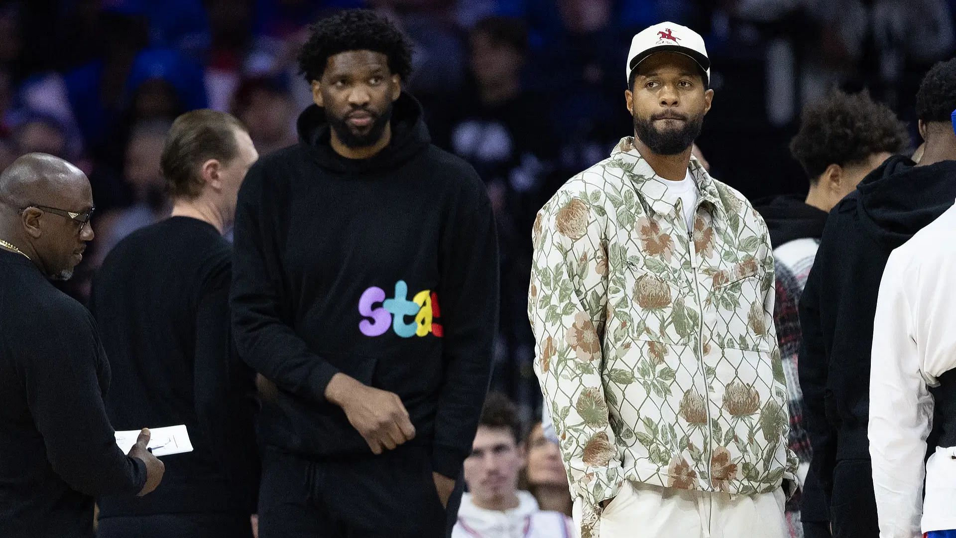 Sixers dump Paul George and pair 6-foot-10 double-double machine with Joel Embiid to create Twin Towers in NBA mock trade. (Photo: IMAGN)