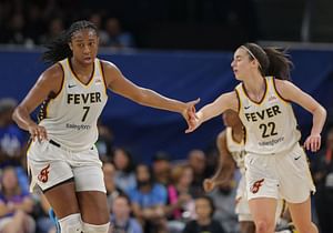 Aliyah Boston awed by Caitlin Clark's "swag level" in Fever media day shoot
