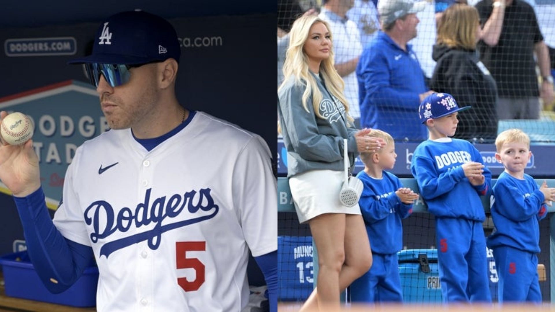 Los Angeles Dodgers Slugger Freddie Freeman, His Wife, Chelsea, &amp; Their Three Kids - Charlie, Brandon, &amp; Maximus
