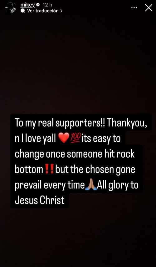 Mikey Williams' social media message to his supporters. - Source: Instagram/@mikey