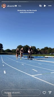 Screenshot of Alica Schmidt's Instagram story (@alicasmd/ig)