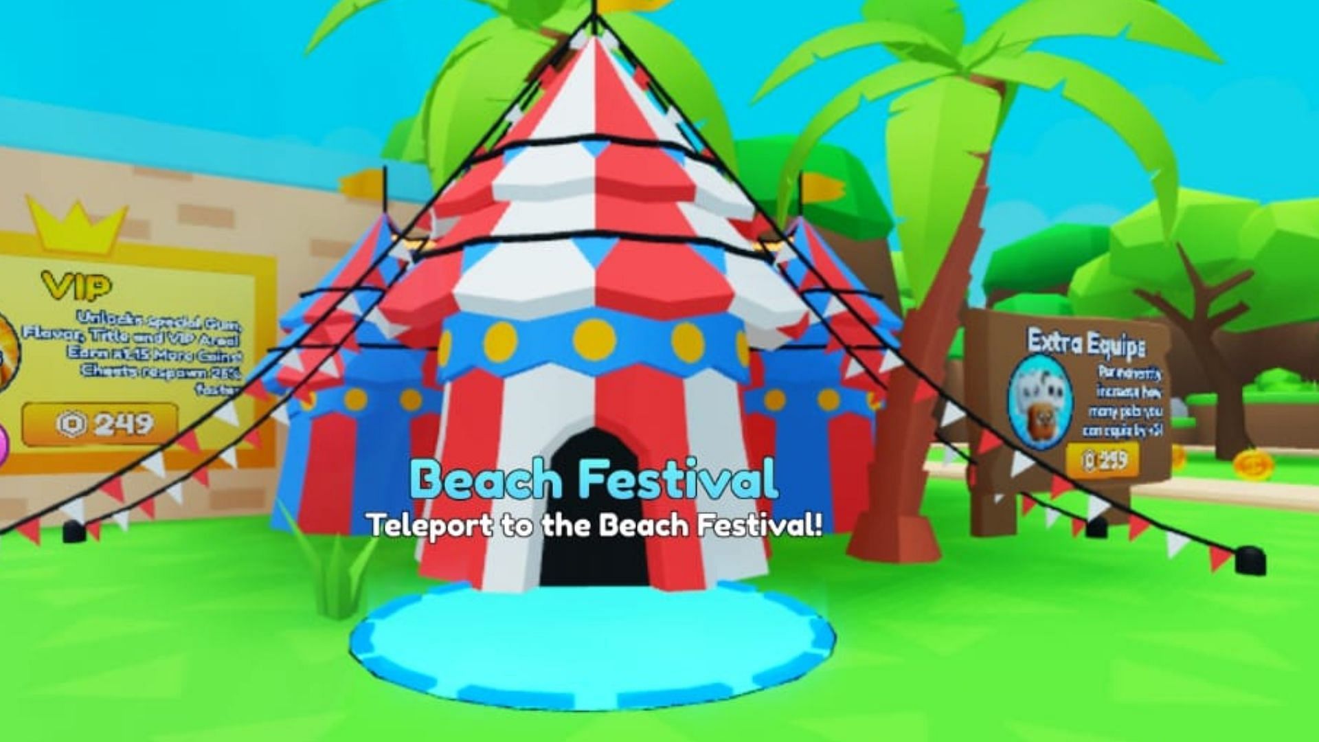 The Beach Festival can be accessed via a tent (Image via Roblox)