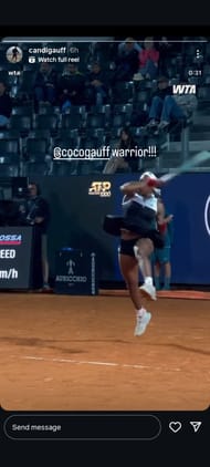 Coco Gauff's mother Candi's story - Source: Instagram