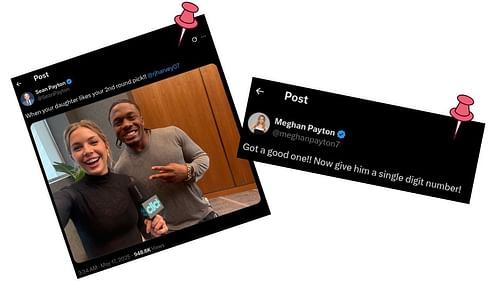 Sean Payton's daughter Meghan makes bold demand for Broncos RB RJ Harvey (Source: Via X/ @meghanpayton7)