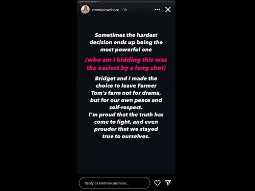 Emmie-Rose's Instagram Story (Image via Instagram/ @emmieroseshore)