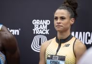 Sydney McLaughlin-Levrone during a track and field meet in Miami (Image via: Getty)