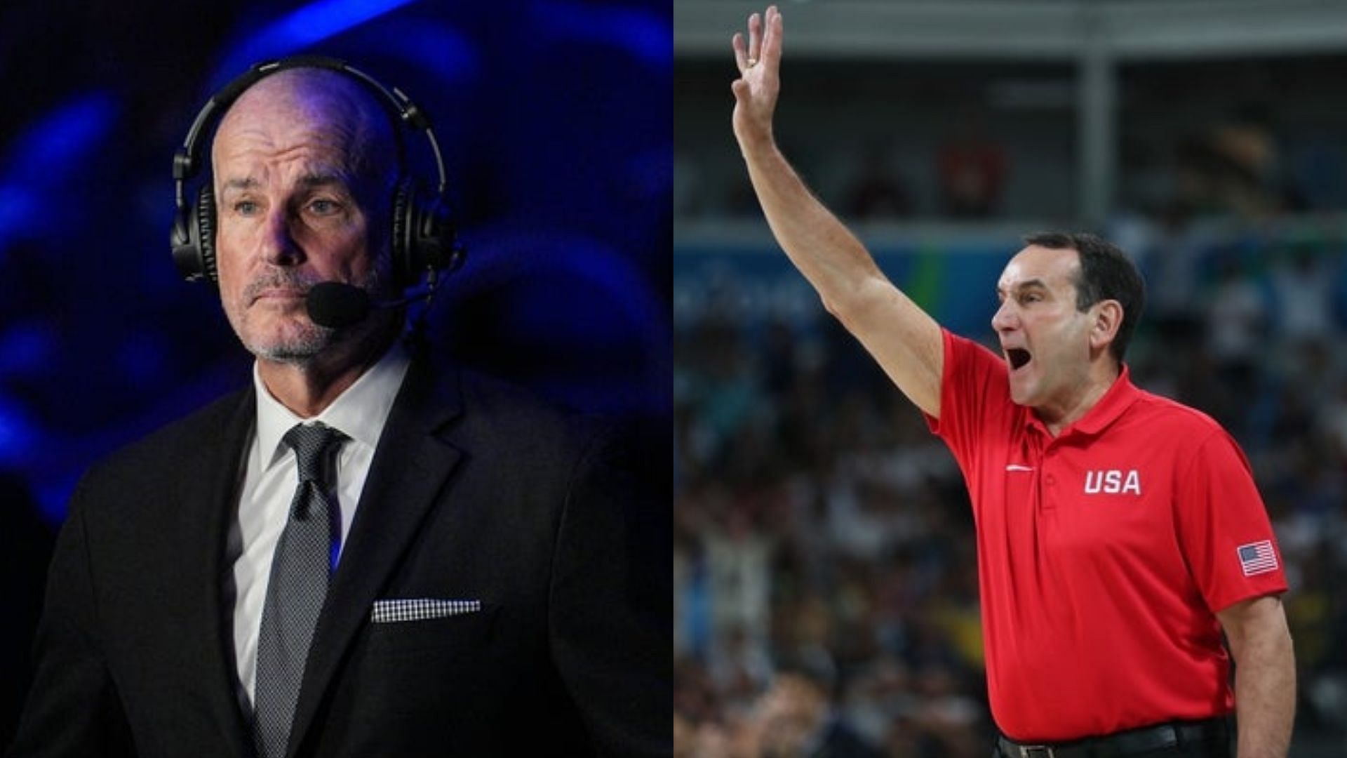Jay Bilas and ex-Duke coach Mike Krzyzewski