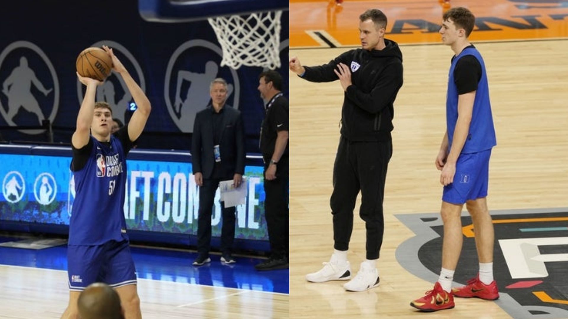 Cooper Flagg and coach Jon Scheyer