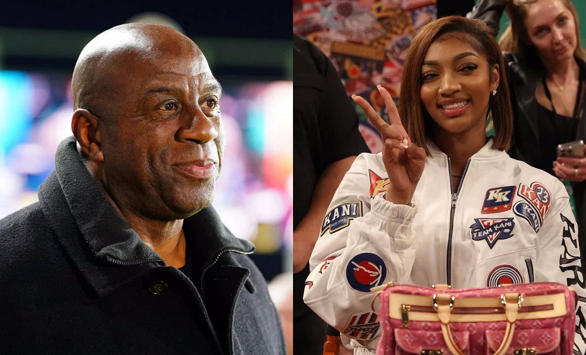Magic Johnson and Angel Reese