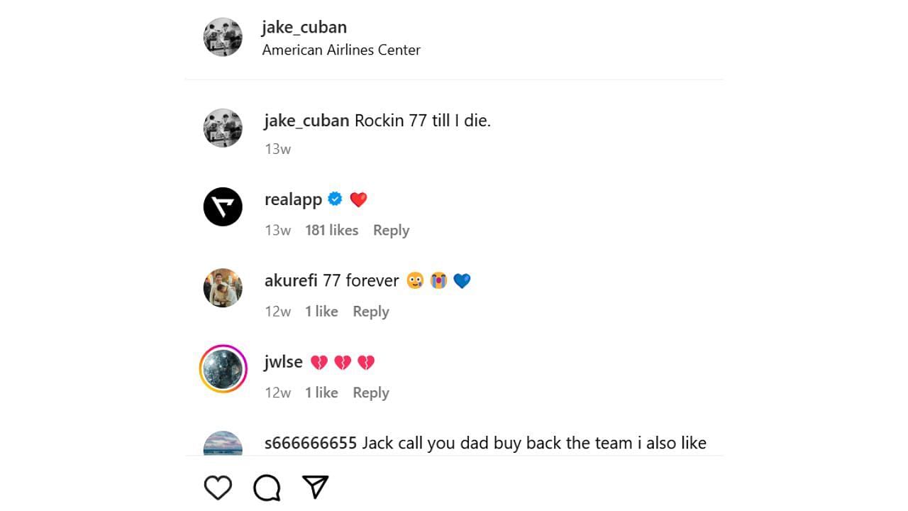Jake Cuban wrote on Instagram after the Luka Doncic trade in February. [photo: @jake_cuban/IG]