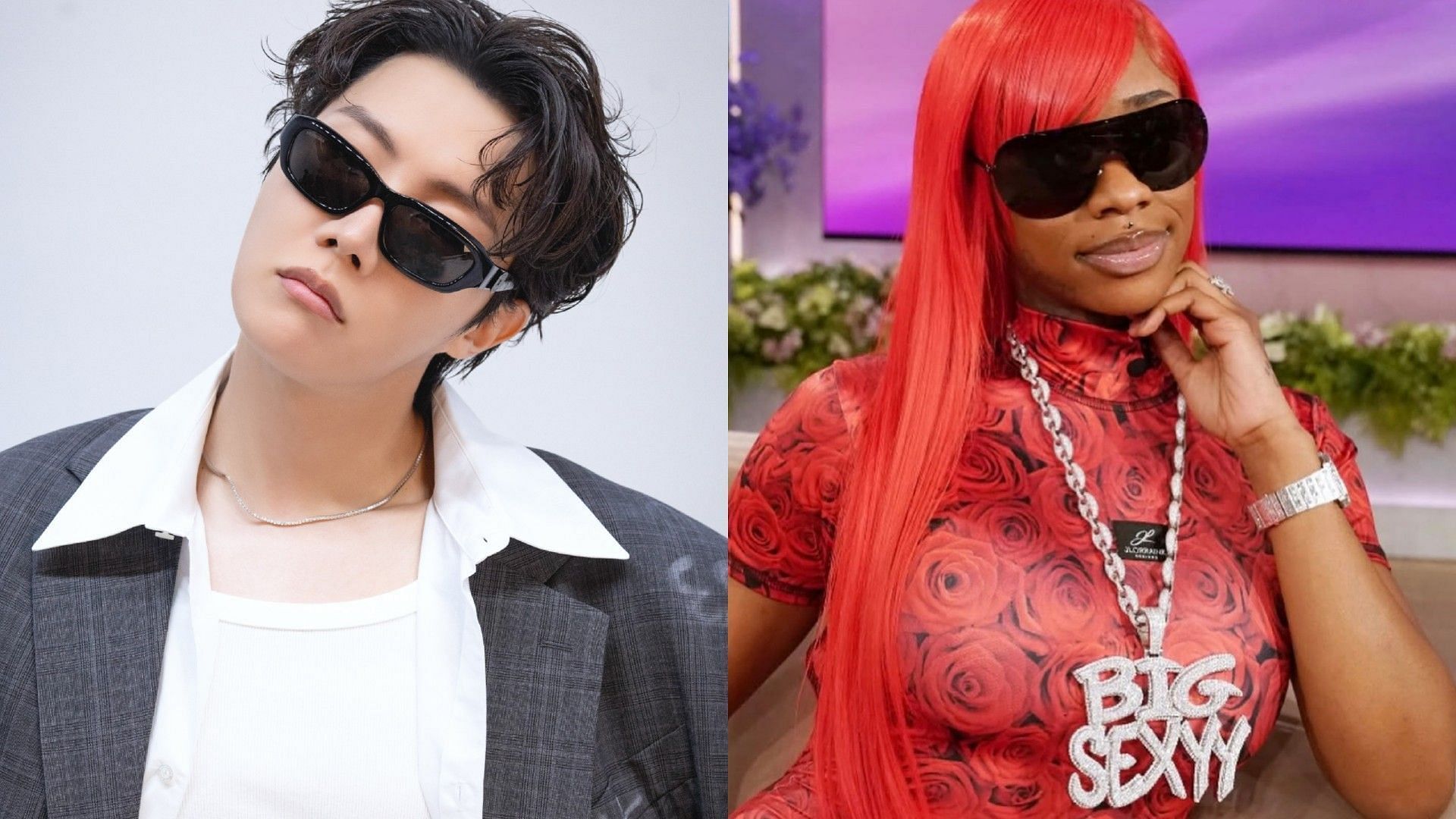 j-hope and Sexyy Red (Image via Weverse/BTS and Instagram/@sexyyred)