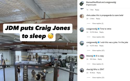 Screenshot of Jones' reaction to being choked 'unconscious' by Della Maddalena